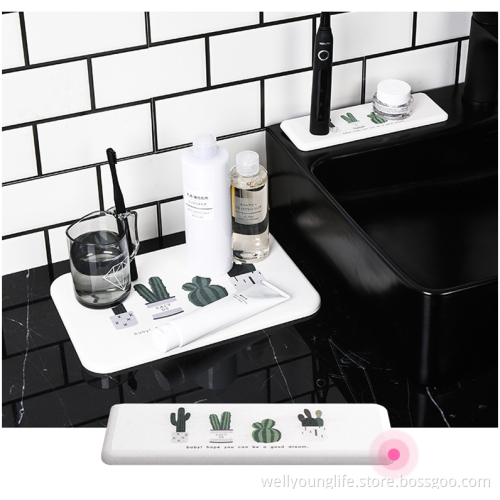 Antibacterial water absorbent mat diatomite washing mat